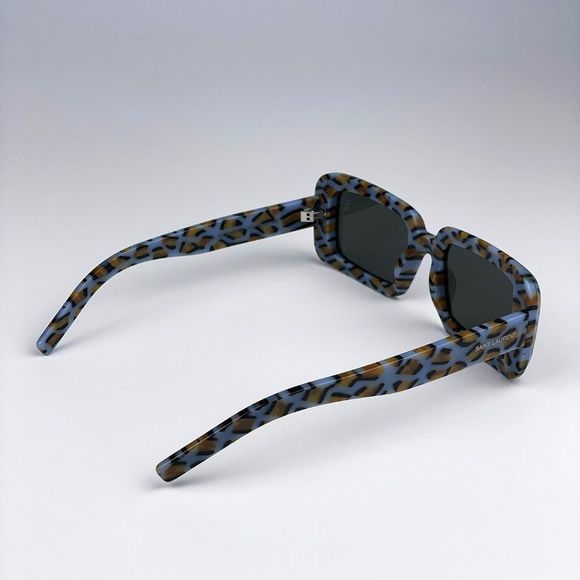 Saint Laurent SL534 SUNRISE 008 Sunglasses Violet Havana Grey Rectangle Unisex - Picture 7 of 11